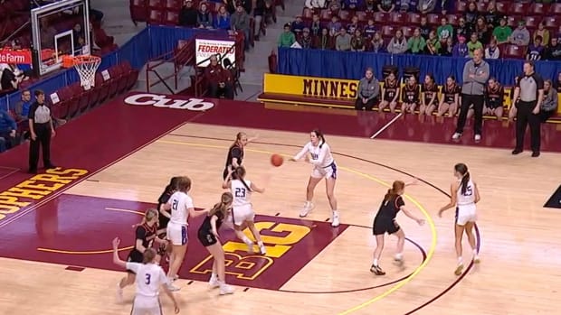 Goodhue takes on Underwood in a Class A semifinal during the 2024 Minnesota state girls basketball tournament on Friday, March 15, 2024, at Williams Arena in Minneapolis.